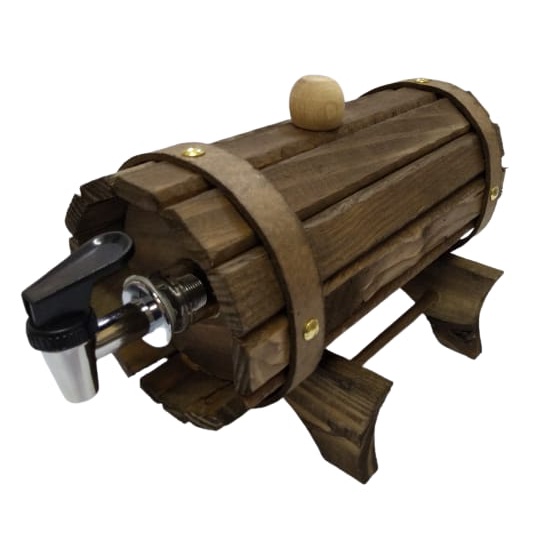 Pingometro Barril Madeira 1 Litro Rustico/Cachaça