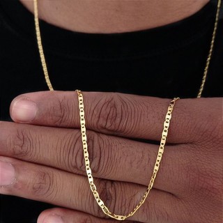 Corrente Cordão masculino Fino Piastrini Banhado Folheado A Ouro 18K 2mm 60cm ou 70CmCorrente Cordão masculino Fino Piastrini Banhado Folheado A Ouro 18K 2mm 60cm ou 70Cm