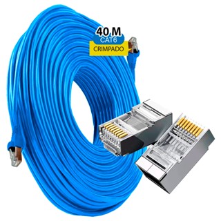 Cabo De Rede 40 Metros Cat6 UTP Conector Rj45-Blindado 40M