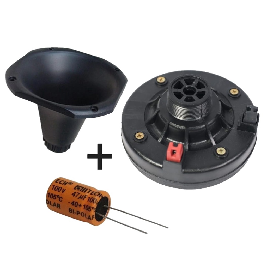 Driver Compet 150w 8 Ohms + Bocal Corneta Curto + Capacitor Barato