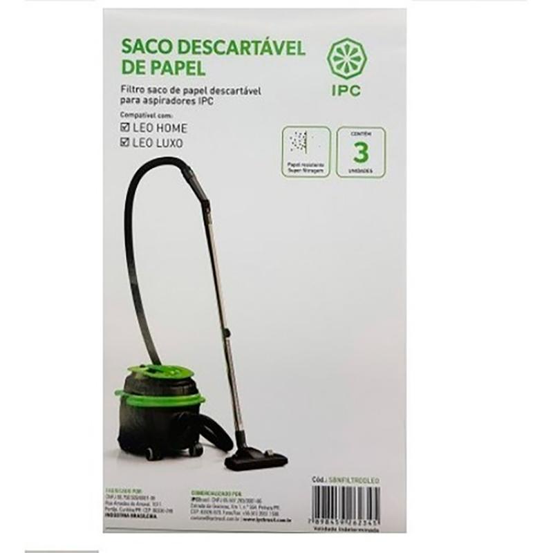 Saco Descartável De Papel Leo 3 Unidades Original Ipc Soteco em Oferta na Shopee