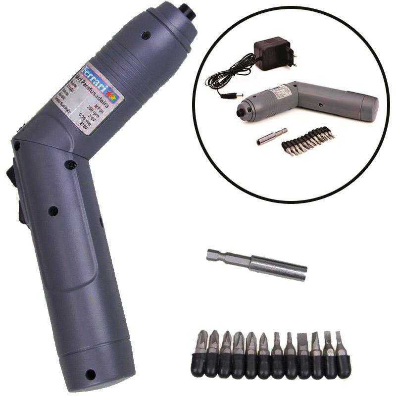 Parafusadeira à Bateria 3.6V c/ Kit 13 Acessórios MP-36 FERRARI