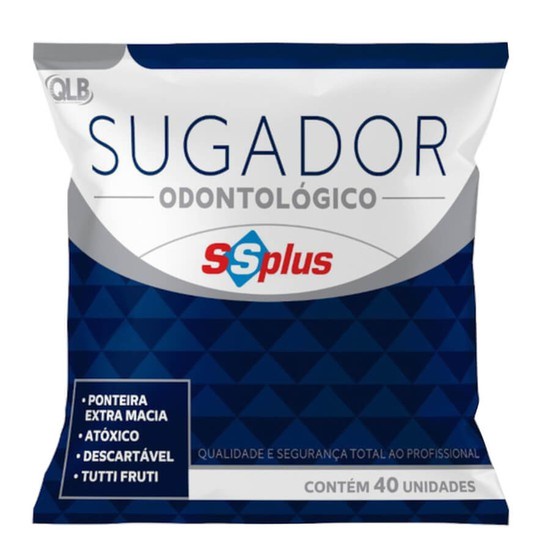 Sugador Odontológico Descartável Pacote C/40 Unidades