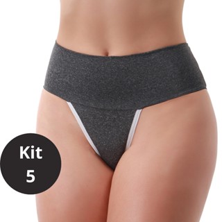 Kit 5 Calcinhas Cós fitness Cós Alta Calsinha confortável Pós operatório - Paloma