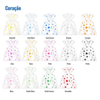 Saquinho Saco Fantasia de Plástico Embalagem Poli 11x20 cm Decorado 50 Unidades Várias estampas /