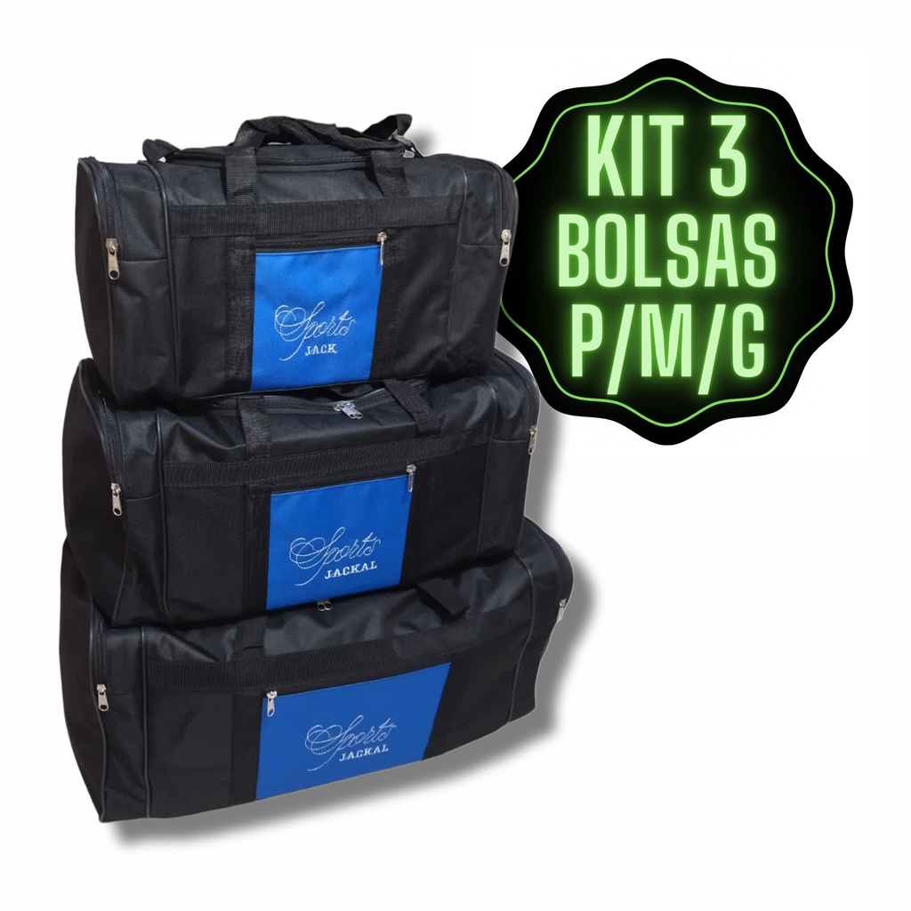 Bolsa Mala Viagem Passeio Kit 3 unidades P /M / G