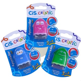 Apontador 3 em 1 Borracha + Escova Criatic - Cis