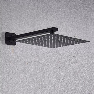 Ducha Chuveiro 30x30 Black Fosco Slim Inox Com Braço