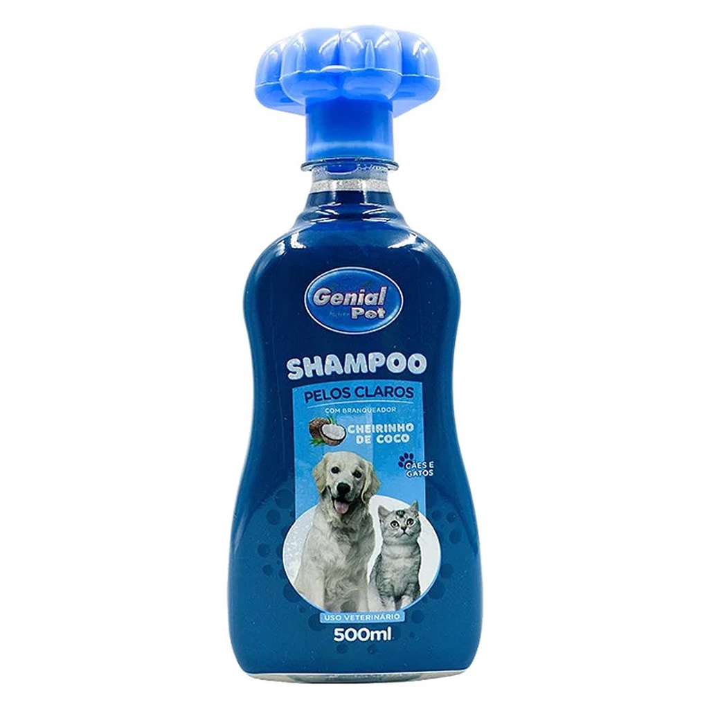 Shampoo para pelos claros Genial Pet 500 ML Caes e Gatos