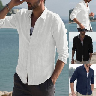 Camisa Blusa Linho Masculina Manga Longa Gola Padre ou Colarinho - P M G GG XG XGG
