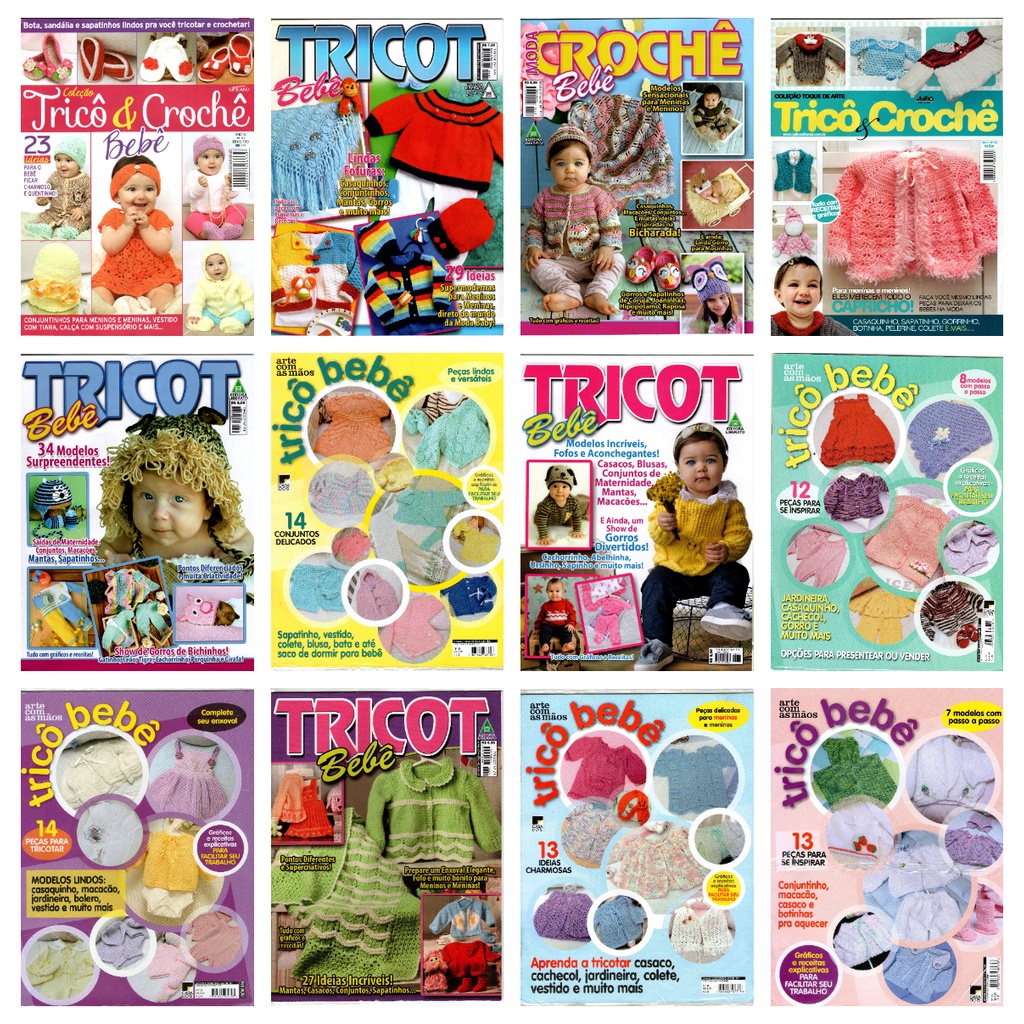 Kit  6  Revistas Tricô Tricot Crochê Bebê