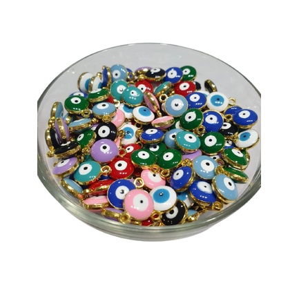 Olho Grego Pingente Colorido 8mm Para Colares, Pulseiras, Tranças em Oferta na Shopee