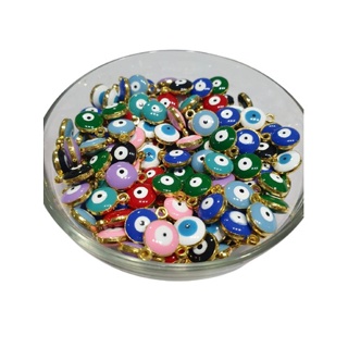Olho Grego Pingente Colorido 8mm Para Colares, Pulseiras, Tranças em Oferta na Shopee