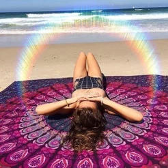 Colcha Indiana Casal Cangão Praia Mandala Rosa 2,30x2,10