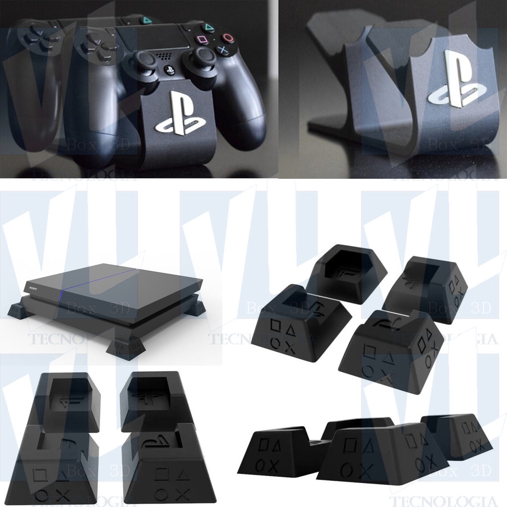 Kit Suporte De Parede Para Playstation 4 Slim e 2 Controles