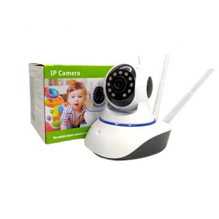 câmera iP robô 3 antenas wifi visão noturna full HD 360º microfone áudio babá eletrônica robozinho sem fio app yoosee em Oferta na Shopee