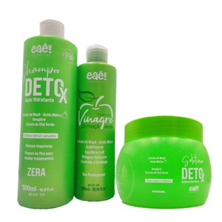 Kit Detox Capilar + Vinagre De Maça Eae Cosmeticos Limpeza Profunda dos Fios Tratamento Capilar Eaê Cosméticos