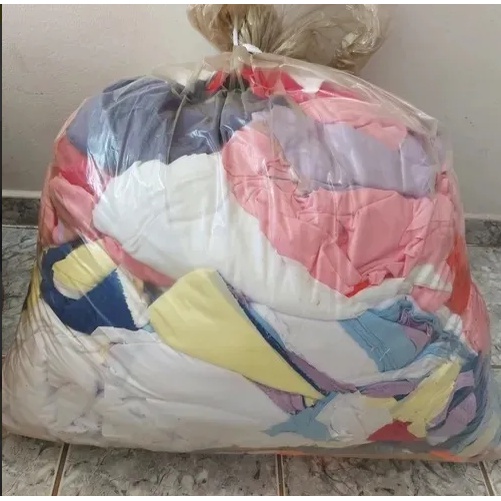 Retalhos tecido helanca 5kg colorido pedaços pequenos em Oferta na Shopee