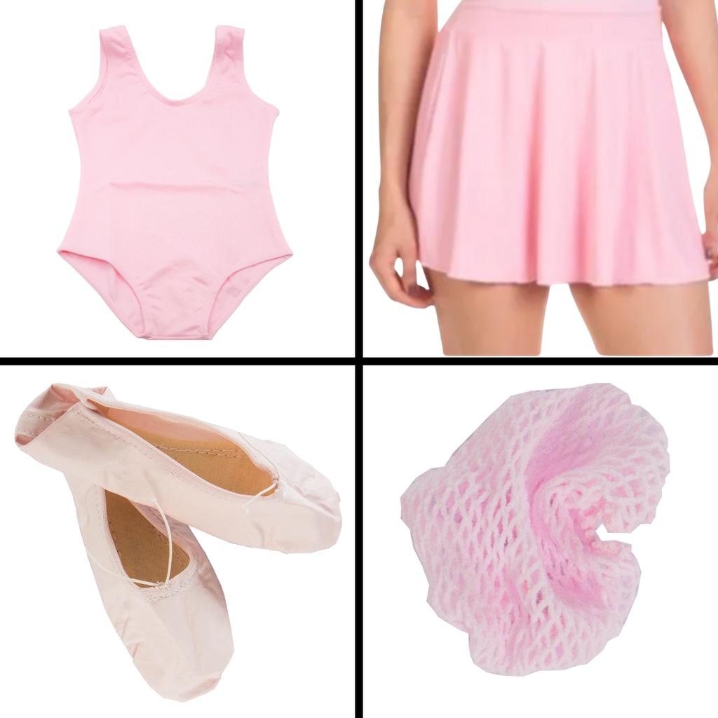 Kit Ballet Balé Infantil Uniforme - Collant Regata e Saia + Sapatilha + Rede Lindo Ballet Clássico , kit Reposição Roupa para ballet infantil, roupa de ballet para criança, roupa de ballet para menina, roupa de ballet infantil, roupa para ballet juvenil