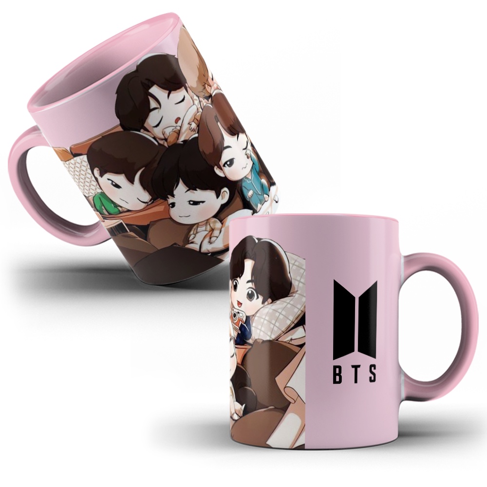 Caneca de Porcelana Personalizada Grupo BTS em Oferta na Shopee