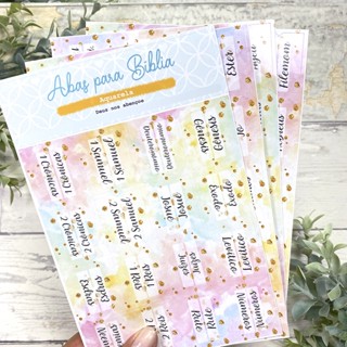 Abas Personalizadas Para Bíblia | Aquarela | Índice Adesivo - Bible Journaling | Scrapbook By Tamy