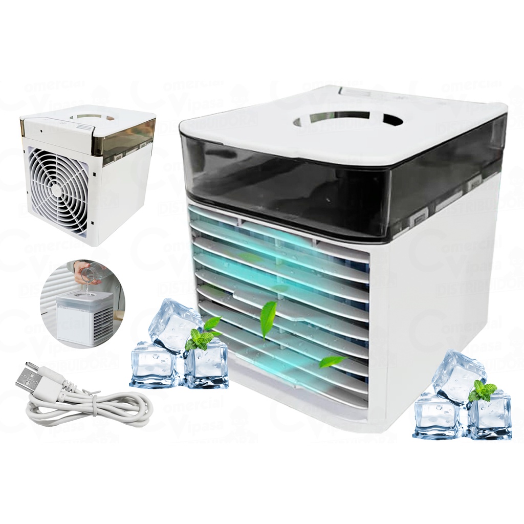 Mini Ar Condicionado Portátil USB Refrigerador Mesa Com Led Ultra Air Cooler Climatizador Escritótio - Home Appliances