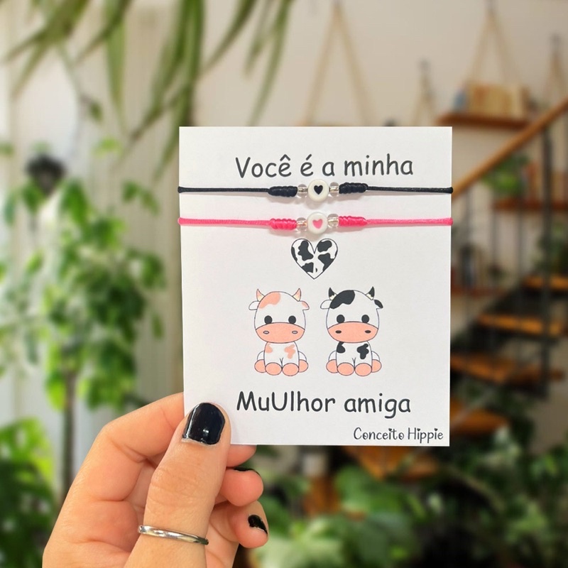 Kit Pulseiras Amizade BFF Coração Você é Minha MuUlhor Amiga Vaquinha Fofa Metadinha Melhores Amigas em Oferta na Shopee