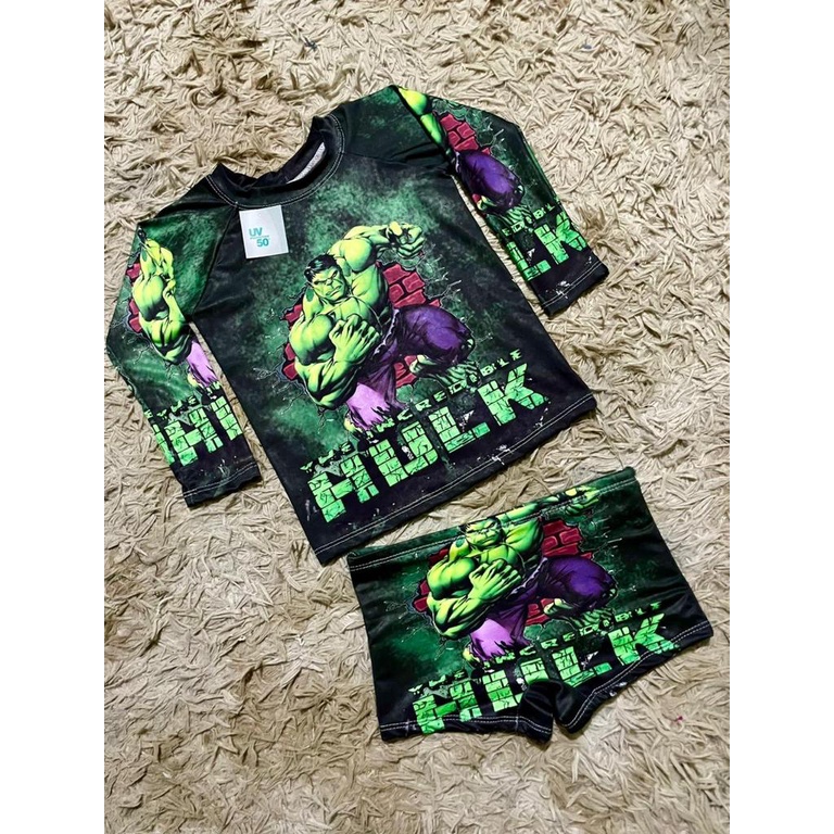 Kit Camisa De Proteção Solar Uv50+ Mais Sunga Temático Menino Térmica Tamanho GG