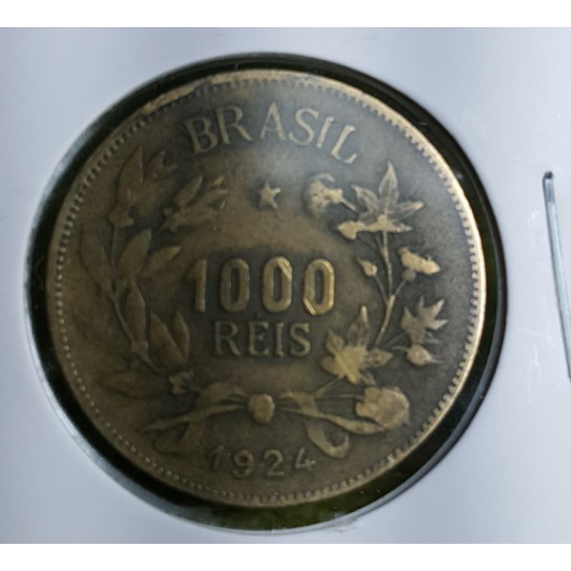 Moeda 1000 reis 1924 mbc