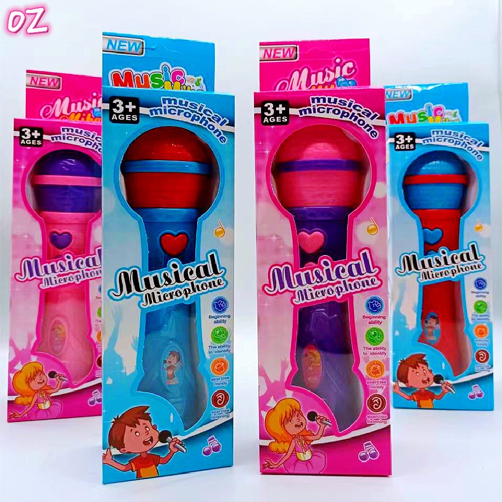 Brinquedo Microfone Musical Infantil Com Som Menina e Menino, Sai a Voz ...