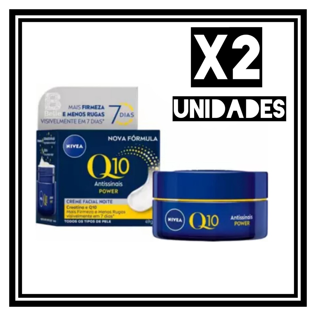 02 Unidades Creme Facial Noturno Q10 Power Nívea 50g