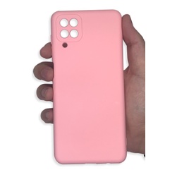 Capa Capinha Case Emborrachada Silicone Rosa Samsung Galaxy A12