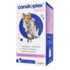 Condroplex 1000mg 60 Cápsulas Suplemento para Cães e Gatos Avert