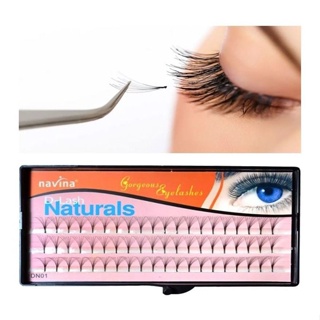Cilios Navina Natural 6D Profissional Tufinho Tufo 8/10/12mm Sem Nó Volume em Oferta na Shopee
