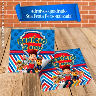 Adesivos Quadrados Personalizados Patrulha Canina