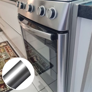 Papel Contact Vinil Adesivo Prata Inox P/ Envelopamento Geladeira Móveis Lavável em Oferta na Shopee