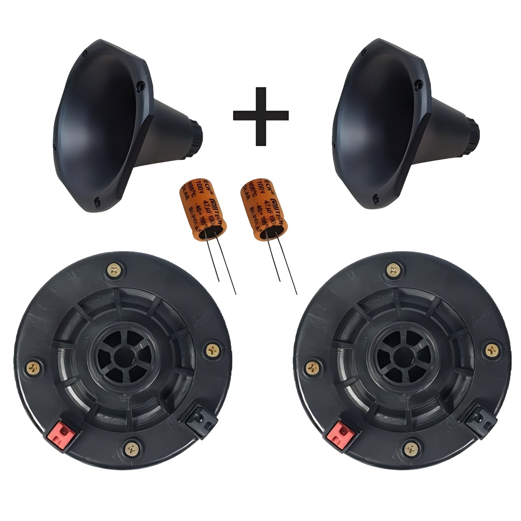 Kit 2 Driver 150w Rms 8 Ohms Compet + 2 Bocal Curto + Capacitor