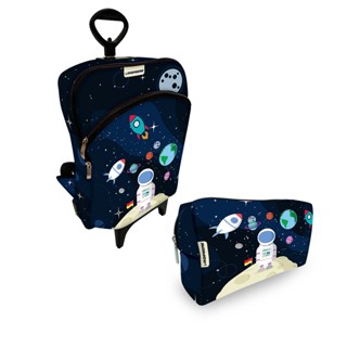 Kit Escolar Premium Mochila com Rodinha + Necessaire Plus - ISOPRENE - Astronauta