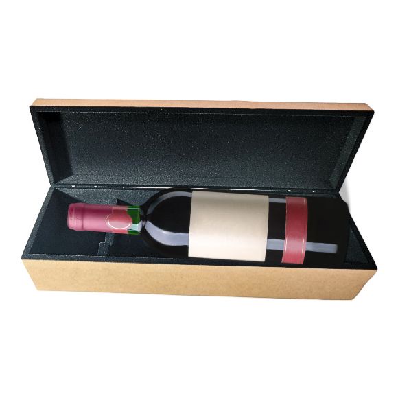 Caixa de mdf para Vinho - Caixa mdf flocada para vinho - Presente - embalagem em mdf - veludo - revestida