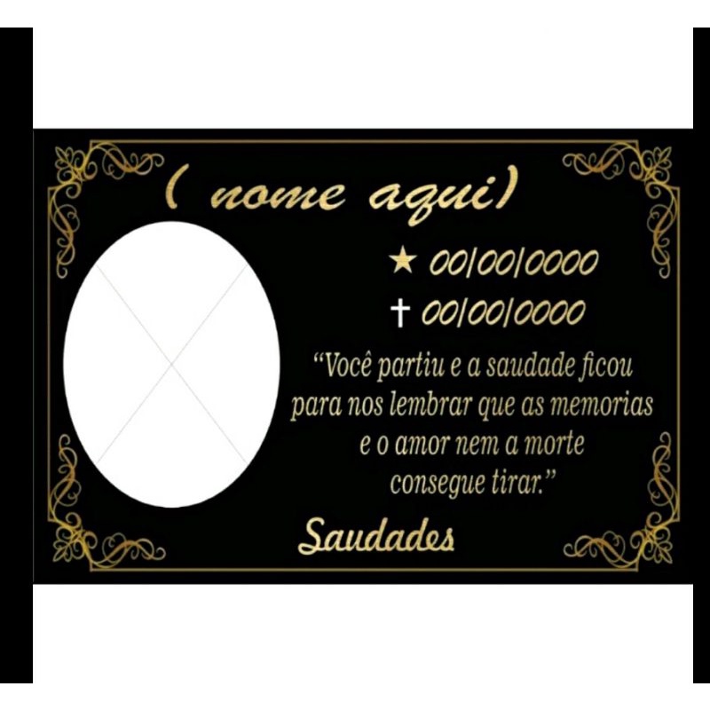 Placa metalica aluminio para lápide 46x33 cm personalizado em Oferta na Shopee