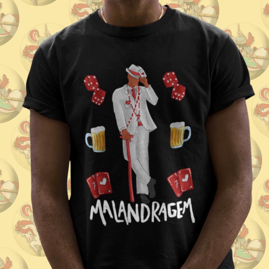 Camiseta Premium Religiosa Umbanda Malandragem Malandros Zé Pilintra Zé Pretinho Elementos Algodão 30.1 Arte 143