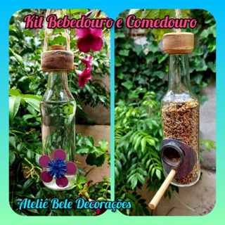 Kit Comedouro e Bebedouro Beija flor Comedouro garrafa Comedouro pássaro livre Bebedouro garrafa em Oferta na Shopee