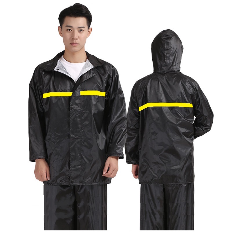 Capa Chuva Conjunto Completo Para Motoqueiro Adulta Masculina Feminina Com Faixa de sinalizao Capuz Bolso