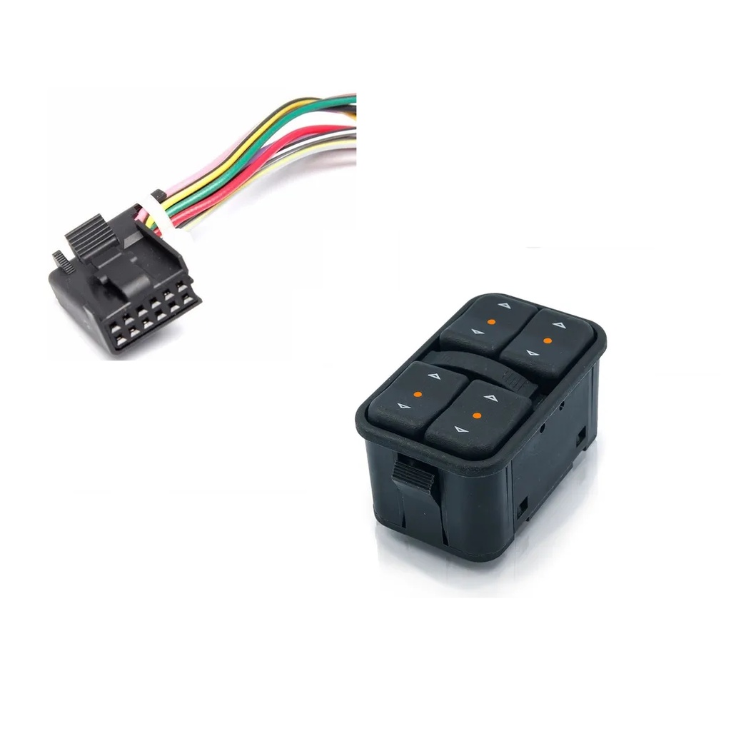 Chicote Plug Conector Botão Vidro Elétrico Quadruplo Celta Prisma Astra Corsa Led Âmbar em Oferta na Shopee