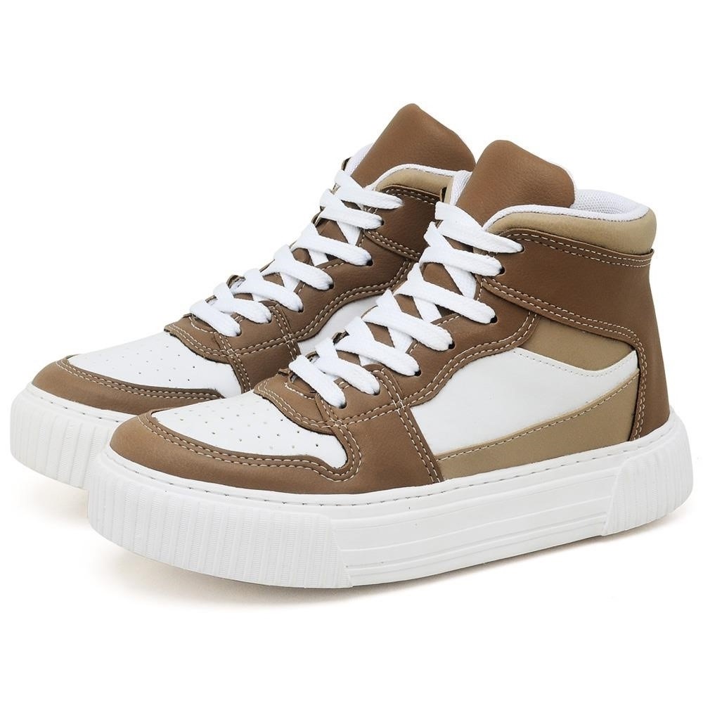 Tenis Sneaker Dubuy Feminino Plataforma Broz 030FG Capuccino em Oferta na Shopee