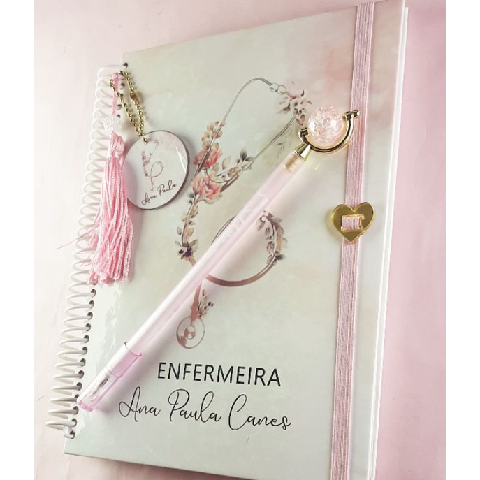 Agenda Enfermagem luxo e caneta