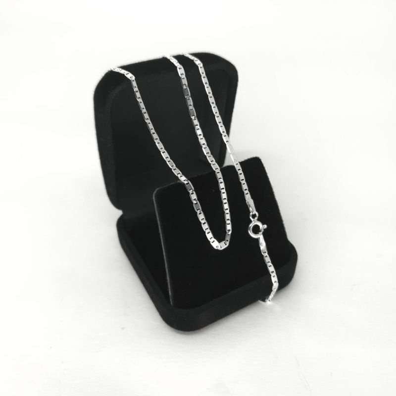 Corrente cordão piastrine 50cm 2mm Prata 925 Legítima