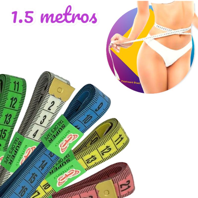 Fita Métrica Para Costura e Medida Corporal 1,5 Metro - CORES SORTIDAS