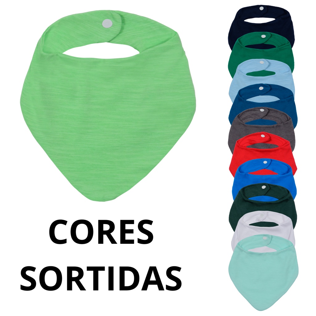 Kit 10 Babadores Algodão Infantil Menina Menino Sortidos
