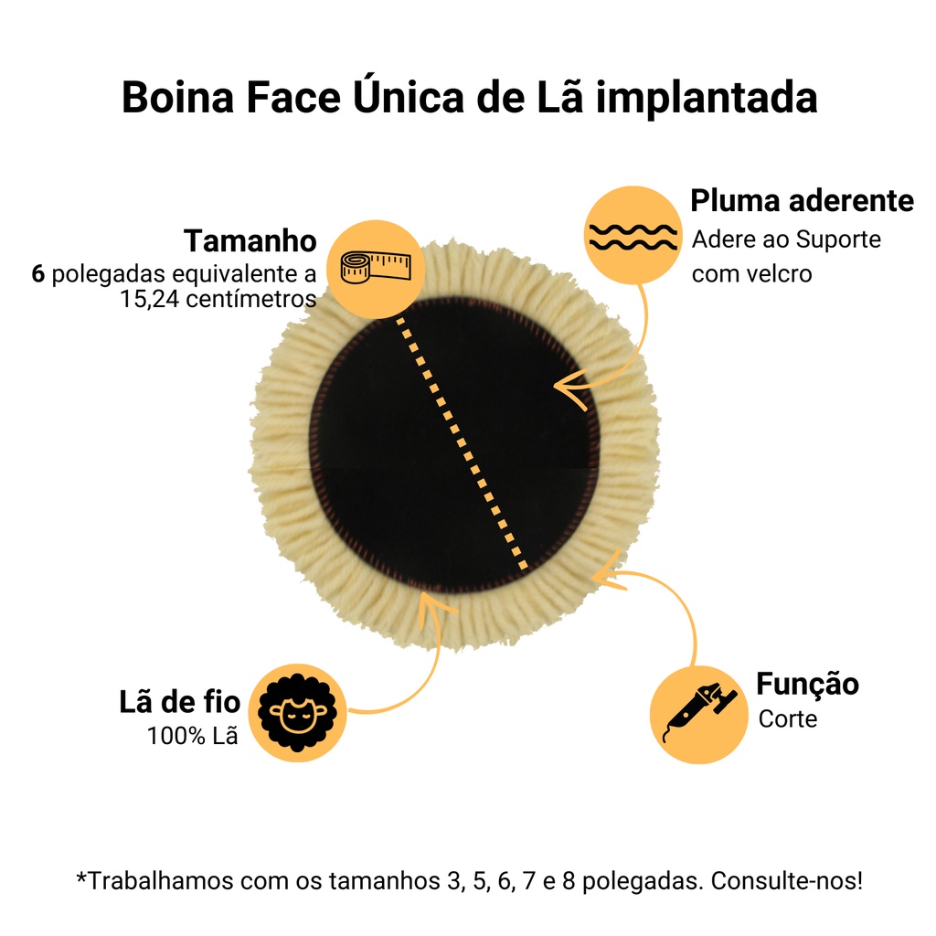 Boina Fio Lã 6" Agressiva c/ Pluma (15,24cm)